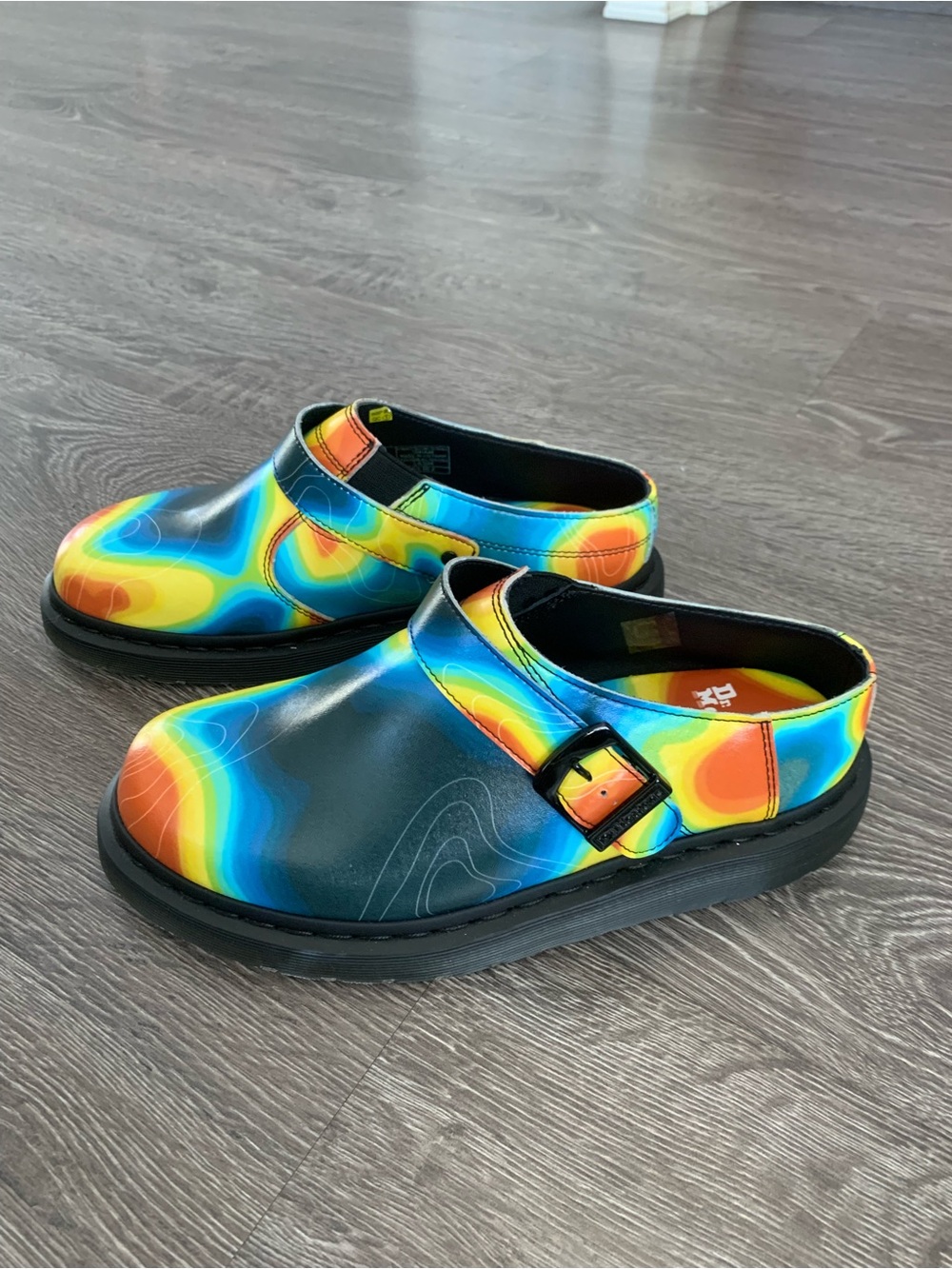 Dr martens Isham genix napa Slip-On Clog with Rainbow Topographic Print